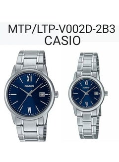 Buy Casio Analog Blue Dial Stainless Steel Band Couple Watch MTP/LTP-V002D-2B3 in UAE