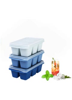 Buy Goolsky 3 Packs With Removable Lid Easy Release Flexible Ice Cube Mold Multicolour in UAE