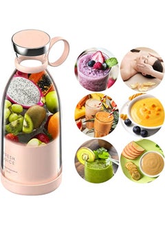 Buy Personal Size Blender, Fresh Juice Mini Fast Portable Blender, Portable Smoothie Blender USB Rechargeable, Electric Juicer Cup with 4 Blades,Pink in UAE