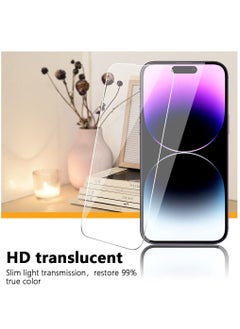 Buy Screen Protector Compatible with iPhone 14 Plus/13 Pro Max 6.7 inch Anti-Scratch Anti-Fingerprints Ultra HD Clear Transparent 9H Hardness Tempered Glass Film Clear in UAE