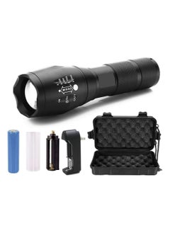 Buy Tactical LED Flashlight Insight High Power Portable Flashlight XML T6 5 Modes Handheld Flashlights for Sports Outdoors Camping[Black,T6,18650 Battery Included] in Saudi Arabia