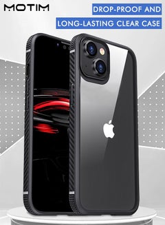 Buy Clear Case for iPhone 14/14 Plus Military-Grade Drop Protection Anti-Yellowing Slim Phone Case Hard Back TPU Bumper Shockproof Anti-Scratch Cover in UAE