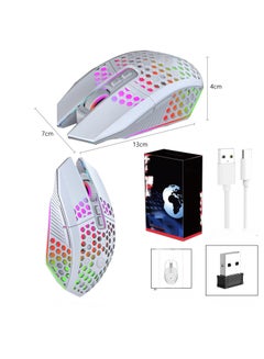 Buy Luminous And Rechargeable Wireless Silent Hollow Out Design LightWeight Office Mouse in UAE
