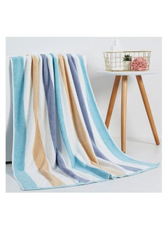 Buy Bath Towel Beach Towel Large Thick Cotton Bath Sheets  Swimming Pool Towels Absorbent 35x71 inch（90x180 cm） (Light Blue) in UAE