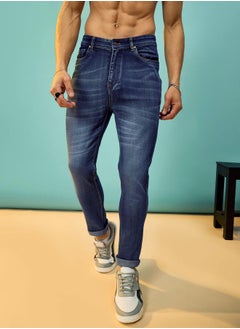 Buy Whisker Detail Washed Slim Fit Jeans in Saudi Arabia