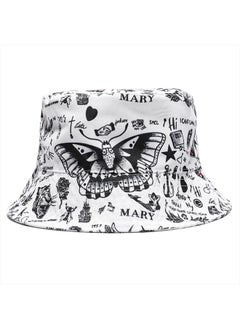 اشتري Harry Tattoo Bucket Hat Summer Concert Outfit Cap Merch White في الامارات