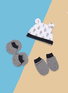 Buy 3 Piece Cotton Print Baby Hat Gloves Socks Set in Saudi Arabia
