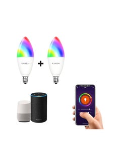 اشتري مصباح اضاءة ذكي WiFi LED بفضاء اللوني RGB W+C، قابل للتعديل بالوان E14 بجهد 5 واط، تحكم عبر تطبيق Smart Life/Tuya  متوافق مع اليكسا وجوجل هوم للتحكم الصوتي في السعودية