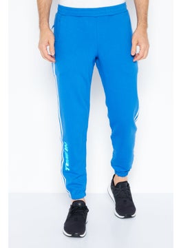 اشتري Men Sportswear Fit Brand Logo Training Sweatpants, Blue في الامارات