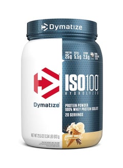 Buy Dymatize ISO100 Hydrolyzed Protein Powder Gourmet Vanilla 20 Servings 1.34lb in UAE