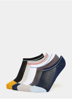 Buy Pack of 5 - Contrast Panel Shoe Liner Socks in Saudi Arabia