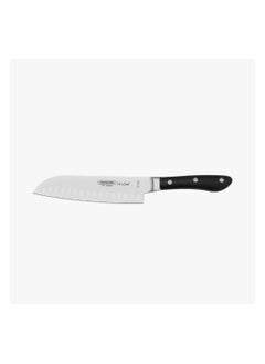 Buy Prochef 7 Inches Santoku Knife with Stainless Steel Blade and Black Polycarbonate and Fiberglass Handle in UAE