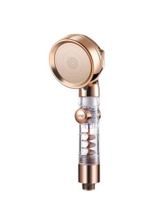 Buy Turbocharged Shower Head 3 Mode High Pressure Adjustable Filtering Rainfall Shower Gold in Saudi Arabia