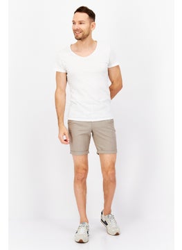 اشتري Men Plain Basic Shorts, Tan في الامارات