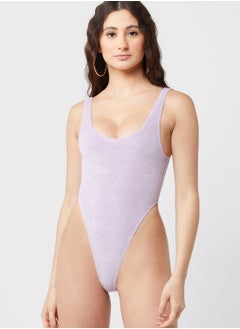 Buy Scoop Neck High Leg Swimsuit in Saudi Arabia