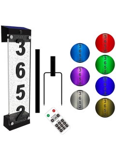 اشتري Solar House Numbers for Outside, Waterproof Color Changing Address Plaques with Remote Control, LED House Numbers for Yard Street Door Outdoor Home with Stake (Multicolor) في السعودية