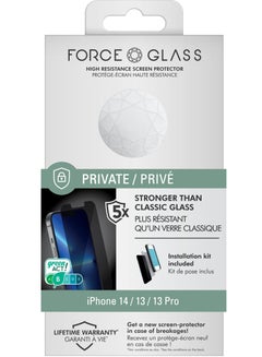 Buy Force Glass iPhone 13 / 13 Pro / 14 Flat Private Screen Protector Lifetime Warranty in UAE