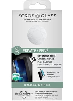 Buy Force Glass iPhone 13 / 13 Pro / 14 Flat Private Screen Protector Lifetime Warranty in UAE