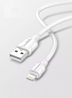 اشتري Lightning Cable 2.4A iPhone Charging Cable 1M braided Data Fast Charging and Data Transfer Cable for New iPhone 14/14 Plus/ 14 Pro/14 Pro Max/iPhone 13 12 Pro/ Max/ New iPad 2meter White في الامارات