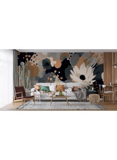 Buy Bright Hand Drawn Flowers  Fabric Wallpaper Covers An Area ​​Up To 4.2Mx3M With Adhesive And Smoothing Tool in Egypt