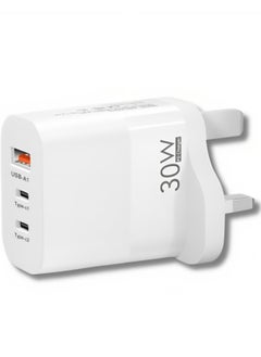 Buy "White Dual PD Port Wall Charger by DENX: Model M/DX222" in UAE