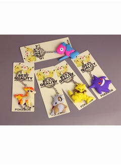 اشتري 5 Pcs Pokemon plush Key Chain Unisex Metal Pendant Keyring Kawaii Keychains في السعودية