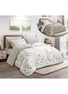 Buy Comforter Set From Hours With A Floral Pattern Two Sides 6 Piece King Size in Saudi Arabia