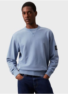 Buy Washed Badge Crew Neck Sweatshirt in Saudi Arabia