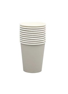 Buy Thickened disposable paper cups 250ml, 10 pieces in Saudi Arabia