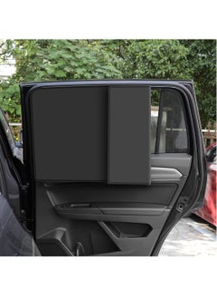 اشتري Car Window Shades, 2 PCS Auto Side Rear Magnetic Windshield Curtains, UV Protection and Sun Heat Blocker Window Covers, Universal Fit Most of Cars, SUV, MPV (Black-Back Window, 31.1x19 In) في السعودية