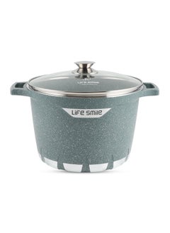 اشتري 28cm (11 Liter) Stock Pot Granite Deep Cooking Pot With Glass Lid 100% PFOA Free, Fixed Handle Multi Layer Non-Stick Granite Coating oven safe & Scratch Resistant في الامارات