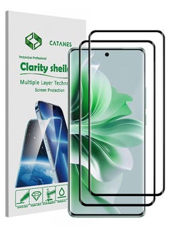 Buy 2 Pack For Oppo Reno11 Screen Protector Full Coverage Screen Protector Clear Anti-Bubble Shield Tempered Glass Screen Protector in UAE