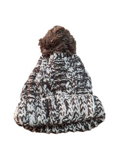 Buy The winter ice cap is made of durable, high-quality wool threads. It is lined from the inside in a way that makes you feel warm in a wonderful way. It is equipped with a ball of wonderful wool threads(Brown-beige) in Egypt