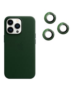 Buy iPhone 15 Pro Silicone Case 6.1 Inch With 3 Pieces iPhone 15 Pro Camera Lens Protector For iPhone 15 Pro Case Green in UAE