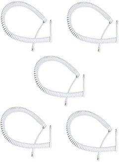 Buy DKURVE® Telephone Handset Phone Extension Cord Curly Coil Line Cable Wire - WHITE (PACK OF 5) in UAE