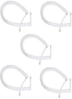 Buy DKURVE® Telephone Handset Phone Extension Cord Curly Coil Line Cable Wire - WHITE (PACK OF 5) in UAE