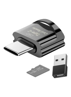 اشتري Micro SD Card Reader, USB C TF Card Reader, USB C to TF Memory Card Reader with USB C to USB Adapter Compatible with MacBook, Laptops, Android Phones في الامارات
