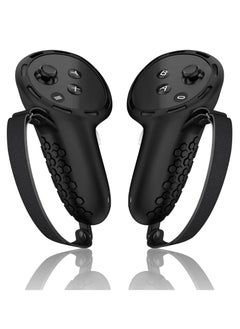 اشتري Controller Grips for Oculus Quest 3, Silicone Grips Cover Protective Sleeve with Controller Hand Straps and 2pcs Joystick Cover for Meta Quest 3 Accessories (Black) في الامارات