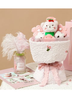 Buy Cute Bear Bouquet Doll With String Lights Greeting Card And Gift Bag 25*30cm in UAE