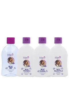 Buy Elegant 500ml Lavender Baby Oil + Lotion + Shampoo + Shower Gel in UAE