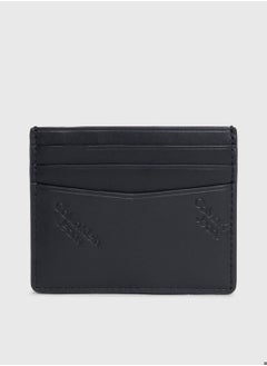 Buy Unisex Logo Print Cardholder - Leather, Black in Saudi Arabia