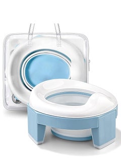 Buy Portable Potty Training Seat for Toddler Kids - Foldable Training Toilet for Travel with Travel Bag and Storage Bag, Potty Training Toilet for Outdoor and Indoor Easy to Clean(Blue) in UAE