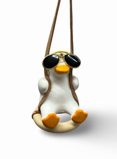 Buy Cute Swinging Duck Car Hanging Ornament for Funny Car Rear View Mirror Swing Hanging Accessories Suitable for Women & Men in Egypt