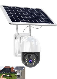 اشتري 3G/4G LTE Outdoor Solar Powered Cellular Security Camera Wireless Pan Tilt 360°View Night Vision 2 Way Talk PIR Motion Sensor（No Wifi）SIM Card  App eseecloud في السعودية