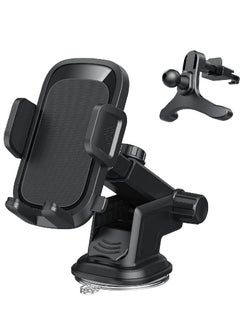 Buy Car Phone Holder, Air Vent Mount, Dashboard Phone Holder Auto Suction Cup for Windshield/Smooth Desktop/Tile Wall, 360° Rotation&Extended Arm, Compatible with iPhone, Samsung, All 4''-7'' in UAE