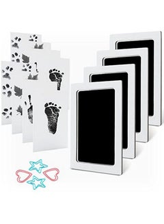 Black and Blue Ink Pads and Cards, Baby Handprint and Footprint Kit (14  Pieces)