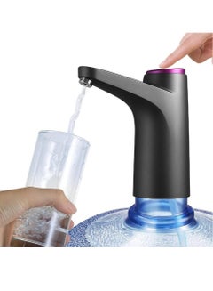 اشتري مضخة زجاجة مياه - مفتاح مياه الشرب USB قابل لإعادة الشحن، زجاجة مياه كهربائية محمولة للمكتب والمنزل والمطبخ لمضخة مياه الشرب لزجاجة جالون عالمية (أسود) في الامارات