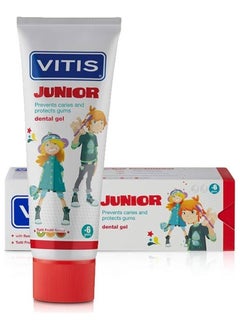 Buy Vitis Junior Gel Tooth Paste prevent cavities and promote healthy gums - 75ml in UAE