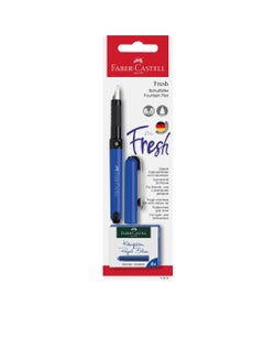 اشتري قلم حبر Faber-Castell Fresh School ، أزرق ، قلم حبر رائع للمبتدئين وخبراء الكتابة ، لمستخدمي اليد اليمنى واليسرى ، صنع في ألمانيا في الامارات