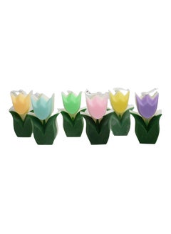 Buy Korean Tulip Flower Scented Candle Set - Soy Candle - White Peach Oolong, Lime Basil and Citrus, Provence Lavender, Rosemary Mint - Home Fragrance Decor Accent in UAE